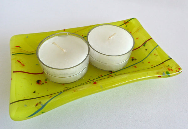 Fused Glass Festive Dish in Canary Yellow