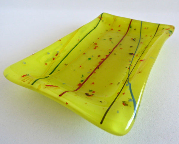 Fused Glass Festive Dish in Canary Yellow