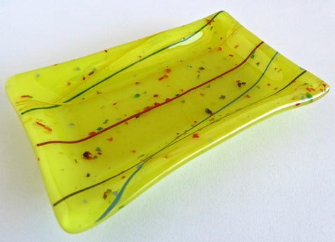 Fused Glass Festive Dish in Canary Yellow