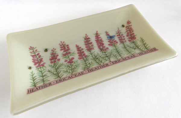 Fused Glass Heather Tray in Driftwood Gray