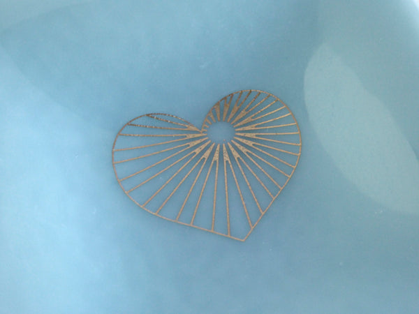 Fused Glass Heart Ring Dish in Powder Blue