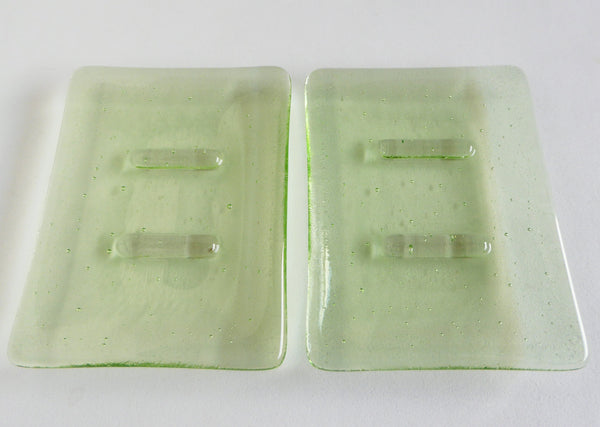 Fused Glass Soap Dish in Transparent Glass