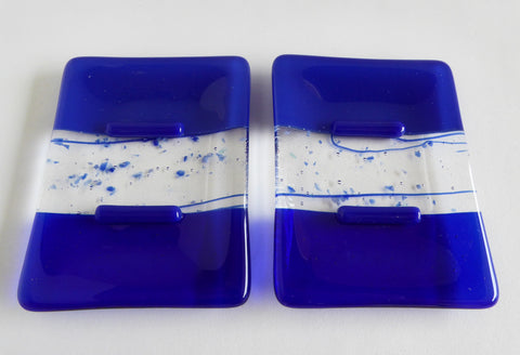 Fused Glass Soap Dish in Dark Cobalt Blue