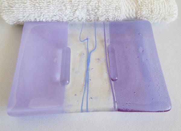 Lavender Fused Glass Soap Dish