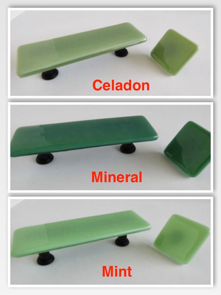 Green Fused Glass Cabinet or Drawer Pulls