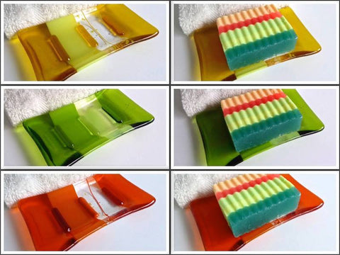 Fused Glass Soap Dish for Groovy Day Soap Gift Set-1