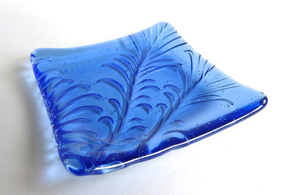 Fused Glass Feather Imprint Plate