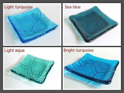 Fused Glass Turtle Shell Imprint Plate